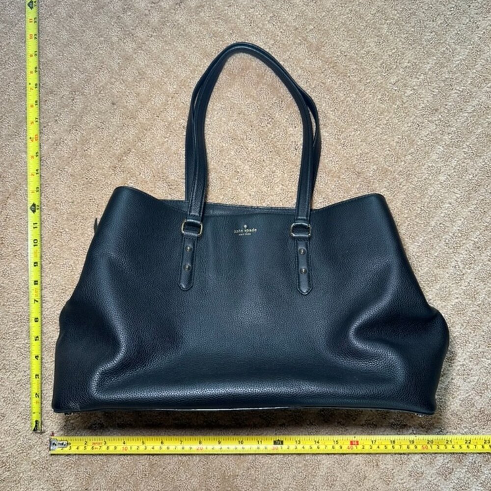 Kate Spade Larchmont Avenue Evangelie Satchel - Black with Gold Hardware - Picture 6 of 14